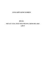 SKKN Rèn kỹ năng tính theo phương trình Hoá học lớp 8