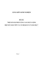 SKKN Một số giải pháp nâng cao chất lượng đội ngũ nhà giáo và cán bộ quản lý giáo dục