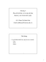 Chương 3 Phục hồi dữ liệu và An toàn dữ liệu PHẦN 2 AN TOÀN DỮ LIỆU