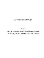 SKKN Nâng cao chất lượng bồi dưỡng học sinh giỏi môn Tiếng việt lớp 5