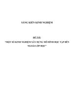 SKKN Một số kinh nghiệm xây dựng mô hình học tập bên ngoài lớp học