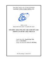 TÌM HIỂU KHAI PHÁ DỮ LIỆU-KHO DỮ LIỆU TRONG CƠ SỞ DỮ LIỆU ORACLE