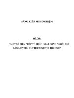 SKKN Một số biện pháp tổ chức hoạt động ngoài giờ lên lớp thu hút học sinh tới trường