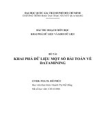 KHAI PHÁ DỮ LIỆU MỘT SỐ BÀI TOÁN VỀ DATAMINING