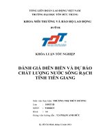 KHÓA LUẬN TỐT NGHIỆP:   ĐÁNH GIÁ DIỄN BIẾN VÀ DỰ BÁO CHẤT LƯỢNG NƯỚC SÔNG RẠCH TỈNH TIỀN GIANG