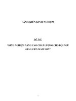 SKKN Kinh nghiệm nâng cao chất lượng cho đội ngũ giáo viên Mầm non