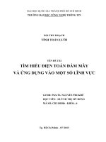 TÌM HIỂU ĐIỆN TOÁN ĐÁM MÂY VÀ ỨNG DỤNG VÀO MỘT SỐ LĨNH VỰC