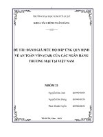 ĐÁNH GIÁ MỨC ĐỘ ĐÁP ỨNG QUY ĐỊNH VỀ AN TOÀN VỐN (CAR) CỦA CÁC NGÂN HÀNG THƯƠNG MẠI TẠI VIỆT NAM (2)