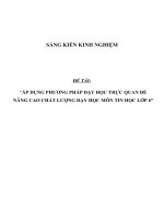 SKKN Áp dụng phương pháp dạy học trực quan để nâng cao chất lượng dạy học môn Tin học lớp 6