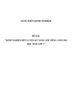 SKKN Rèn luyện kỹ năng nói tiếng Anh cho học sinh lớp 7