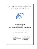 TÌM HIỂU KHO DỮ LIỆU VÀ KỸ THUẬT KHAI PHÁ DỮ LIỆU