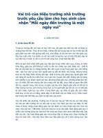 Vai trò của Hiệu trưởng nhà trường trước yêu cầu làm cho học sinh cảm nhận