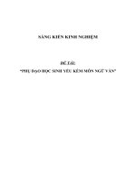 SKKN Phụ đạo học sinh yếu kém môn Ngữ văn ở THCS