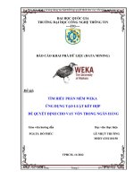 TÌM HIỂU PHẦN MỀM WEKA ỨNG DỤNG TẠO LUẬT KẾT HỢP ĐỂ QUYẾT ĐỊNH CHO VAY VỐN TRONG NGÂN HÀNG