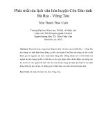 Phát triển du lịch văn hóa huyện Côn Đảo tỉnh Bà Rịa  Vũng Tàu