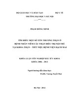 Tìm hiểu một số tổn thương thận ở bệnh nhân viêm cầu thận điều trị nội trú tại khoa Thận – tiết niệu bệnh viện Bạch Mai trong 3 năm 2009-2010.