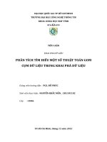 PHÂN TÍCH TÌM HIỂU MỘT SỐ THUẬT TOÁN GOM CỤM DỮ LIỆU TRONG KHAI PHÁ DỮ LIỆU