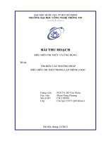 TÌM HIỂU CÁC PHƯƠNG PHÁP BIỂU DIỄN TRI THỨCTRONG LẬP TRÌNH LOGIC