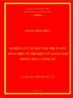 Nghiên cứu sự hấp thụ phi tuyến sóng điện từ bởi điện từ giam cầm trong dây lượng tử