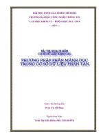 Tiểu luận môn cơ sở dữ liệu nâng cao Lý thuyết Phân mảnh dọc