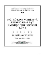 MỘT SỐ KINH NGHIỆM VÀ PHƯƠNG PHÁP DẠY ÂM NHẠC CHO HỌC SINH LỚP 4