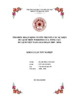 Tìm hiểu hoạt động tuyên truyền các sự kiện du lịch trên websites của tổng cục du lịch việt nam ( giai đoạn 2009   2010 )