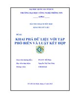 KHAI PHÁ DỮ LIỆU VỚI TẬP PHỔ BIẾN VÀ LUẬT KẾT HỢP
