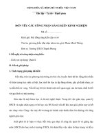 Giáo dục học sinh cá biệt ở Trường THCS Thanh Phong