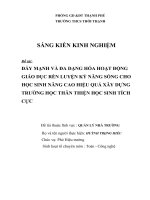 ĐẨY MẠNH VÀ ĐA DẠNG HÓA HOẠT ĐỘNG GIÁO DỤC RÈN LUYỆN KỶ NĂNG SỐNG CHO HỌC SINH NÂNG CAO HIỆU QUẢ XÂY DỰNG TRƯỜNG HỌC THÂN THIỆN HỌC SINH TÍCH CỰC