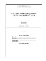 Sáng kiến kinh nghiệm CÁC DẠNG TOÁN LIÊN QUAN ĐẾN PHƯƠNG TRÌNH TRÙNG PHƯƠNG KHỐI LỚP 9