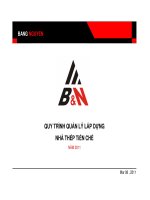 quy trình quản lý dự án lắp dựng nhà thép tiền chế