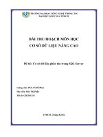 Tiểu luận môn cơ sở dữ liệu nâng cao Cơ sở dữ liệu phân tán trong SQL Server
