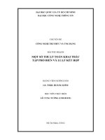 Bài tiểu luận môn Công nghệ tri thức MỘT SỐ THUẬT TOÁN KHAI THÁC