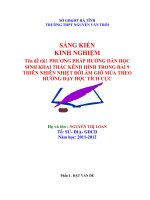 PHƯƠNG PHÁP HƯỚNG DẪN HỌC SINH KHAI THÁC KÊNH HÌNH TRONG BÀI 9 THIÊN NHIÊN NHIỆT ĐỚI ẨM GIÓ MÙA THEO HƯỚNG DẠY HỌC TÍCH CỰC