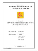 BÀI TẬP LỚN PHÂN TÍCH THIẾT KẾ HƯỚNG ĐỐI TƯỢNG QUẢN LÝ KHÁCH SẠN