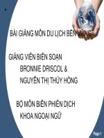 Bài giảng Du lịch bền vững (cập nhật 2014)