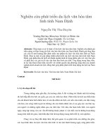Nghiên cứu phát triển du lịch văn hóa tâm linh tỉnh Nam Định