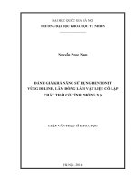 Đánh giá khả năng sử dụng bentonit vùng di linh, lâm đồng làm vật liệu cô lập chất thải có tính phóng xạ