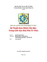 Kỹ Thuật Gom Nhóm Văn Bản Trong Lĩnh Vực Khai Phá Tri Thức