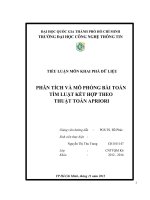 PHÂN TÍCH VÀ MÔ PHỎNG BÀI TOÁN TÌM LUẬT KẾT HỢP THEO THUẬT TOÁN APRIORI