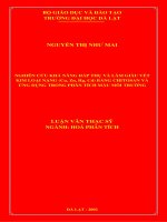 Luận Văn khảo sát sự hấp thụ kim loại nặng of chitosan