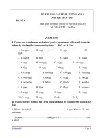 đề thi học sinh giỏi tiếng anh chọn lọc