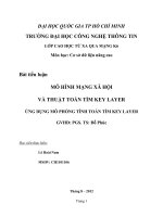 MÔ HÌNH MẠNG XÃ HỘI VÀ THUẬT TOÁN TÌM KEY LAYER ỨNG DỤNG MÔ PHỎNG TÍNH TOÁN TÌM KEY LAYER