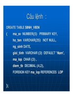 LÝ THUYẾT VỀ CƠ SỞ DỮ LIỆU (PHẦN 2)
