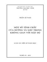 Một số tính chất của đường và mặt trong không gian với mật độ (FULL)