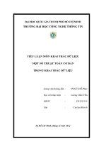 TIỂU LUẬN MÔN KHAI THÁC DỮ LIỆU MỘT SỐ THUẬT TOÁN CƠ BẢN TRONG KHAI THÁC DỮ LIỆU