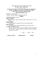 Đề thi tốt nghiệp cao đẳng nghề môn kỹ thuật sửa chữa, lắp ráp máy tính