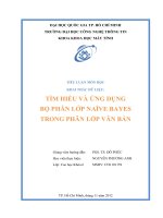 TÌM HIỂU VÀ ỨNG DỤNG BỘ PHÂN LỚP NAÏVE BAYES TRONG PHÂN LỚP VĂN BẢN