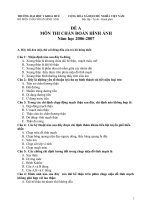 Đề A chẩn đoán răng hàm mặt 2006,2007