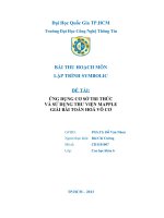 ỨNG DỤNG CƠ SỞ TRI THỨC VÀ SỬ DỤNG THƯ VIỆN MAPPLE GIẢI BÀI TOÁN HOÁ VÔ CƠ